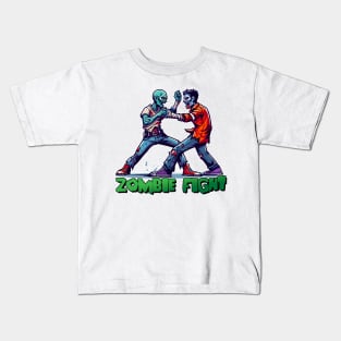 Tiger vs Zombie Fight Kids T-Shirt